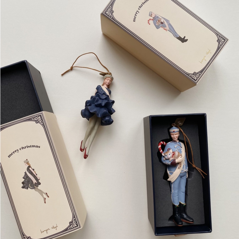 Konges Slojd Luna 2021 addobbo Natale grès 13 cm personalizzabile