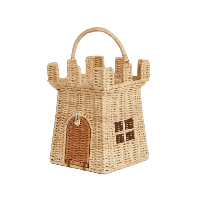 Olli Ella Castle Bag borsa rattan natural 17 cm