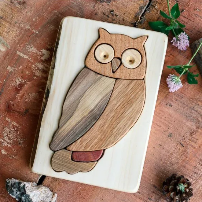 Cocoletes Wood Art puzzle legno Gufo 8 pezzi