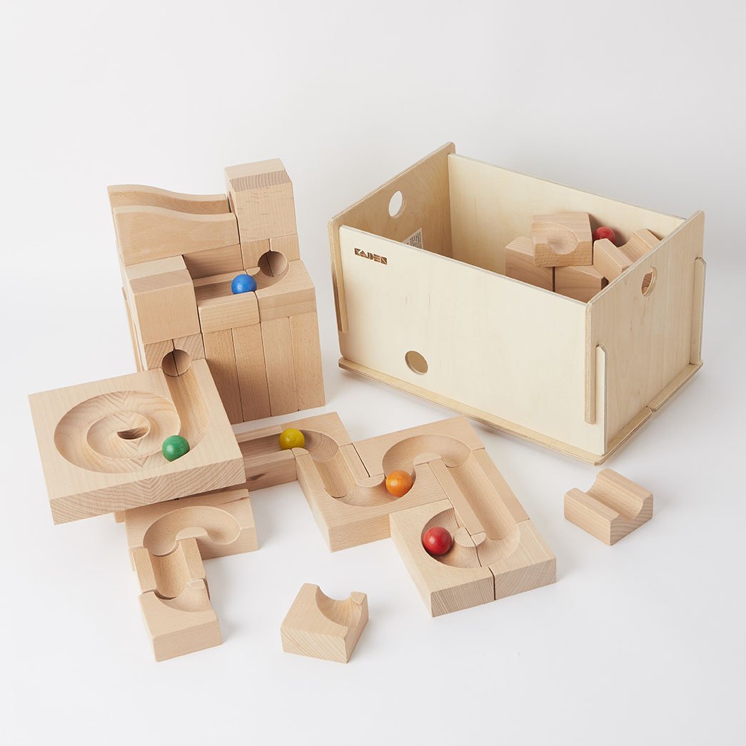 Kaden Set misto 64 pezzi pista biglie legno