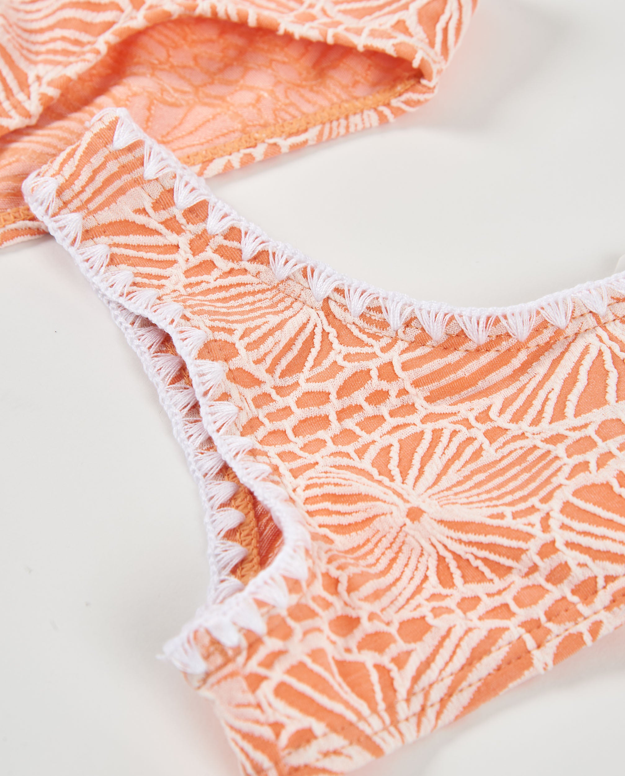 Tuc Tuc Bikini Bimba Arancione Fiori Rilievo
