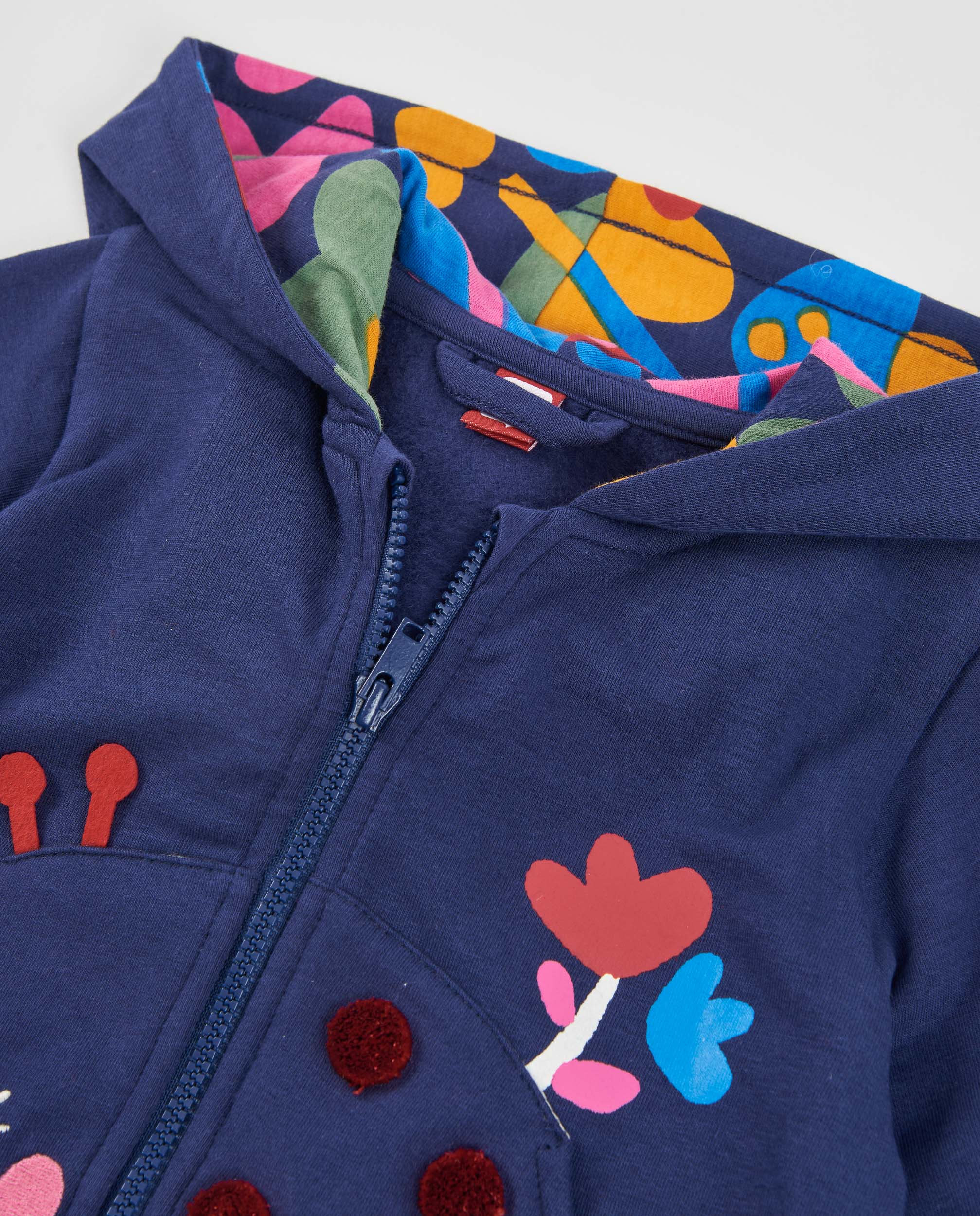 Tuc Tuc felpa bambina blu zip cappuccio pile