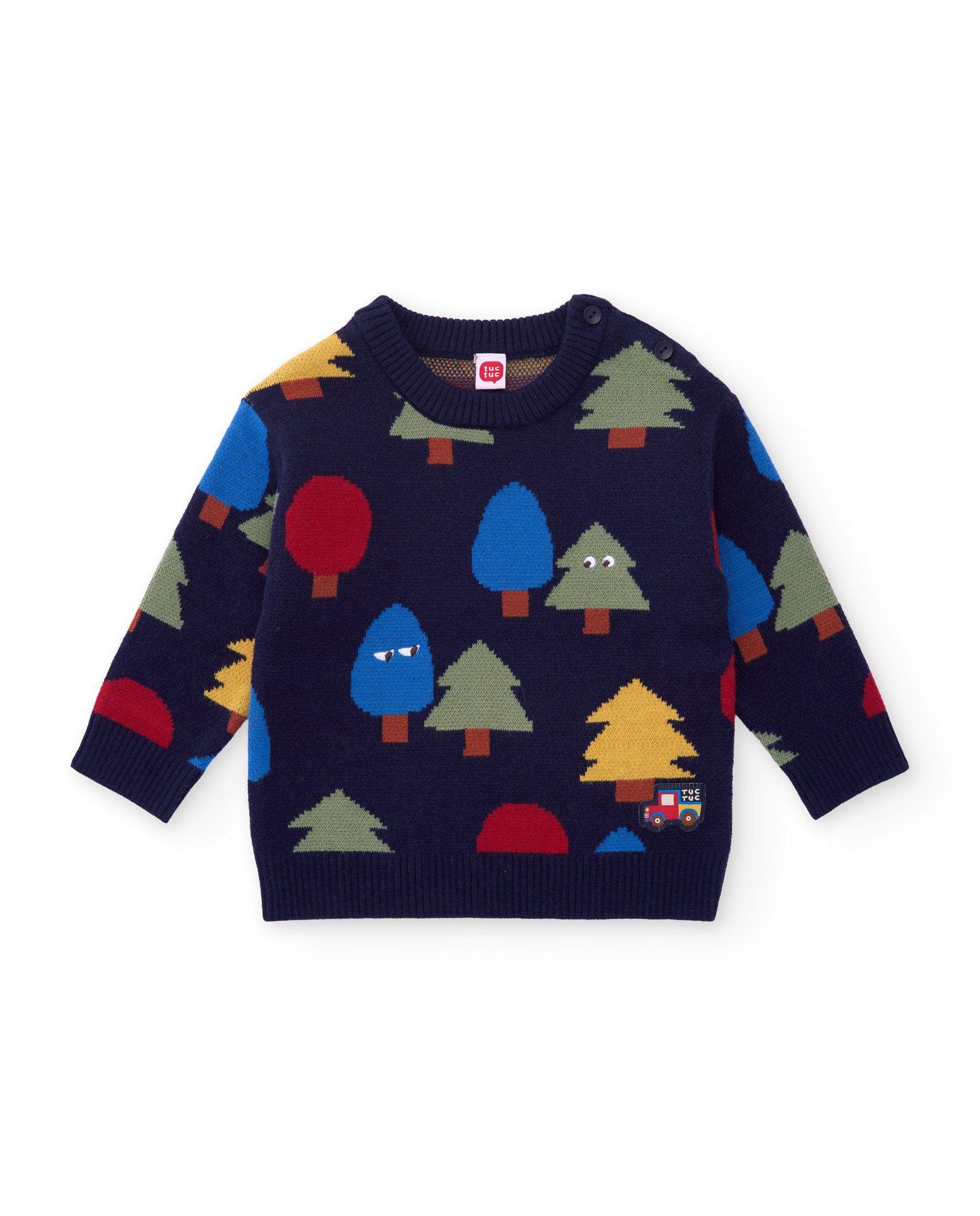 Tuc Tuc Good Wood maglione bimbo blu stampa alberi