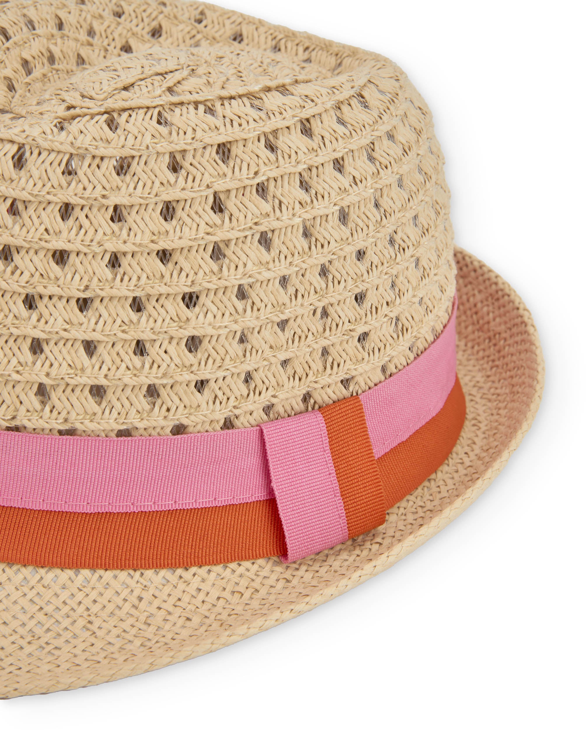Tuc Tuc cappello bambina intrecciato beige nastro