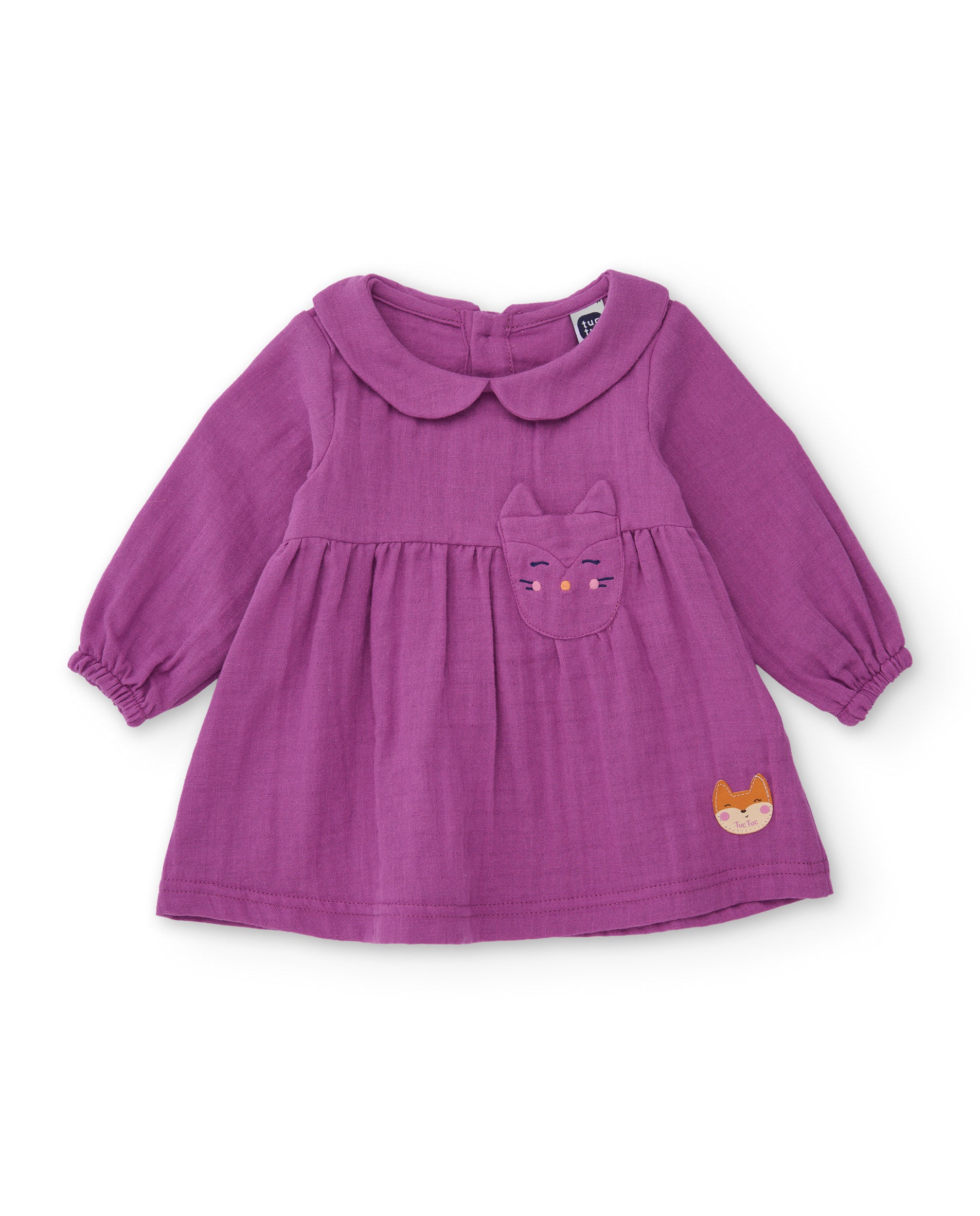 Tuc Tuc Magic Foxy vestito neonata viola ricamo volpe