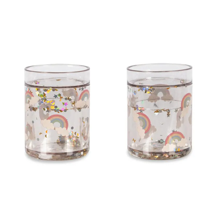 Konges Sløjd bicchieri glitter arcobaleno 2 pezzi 180 ml