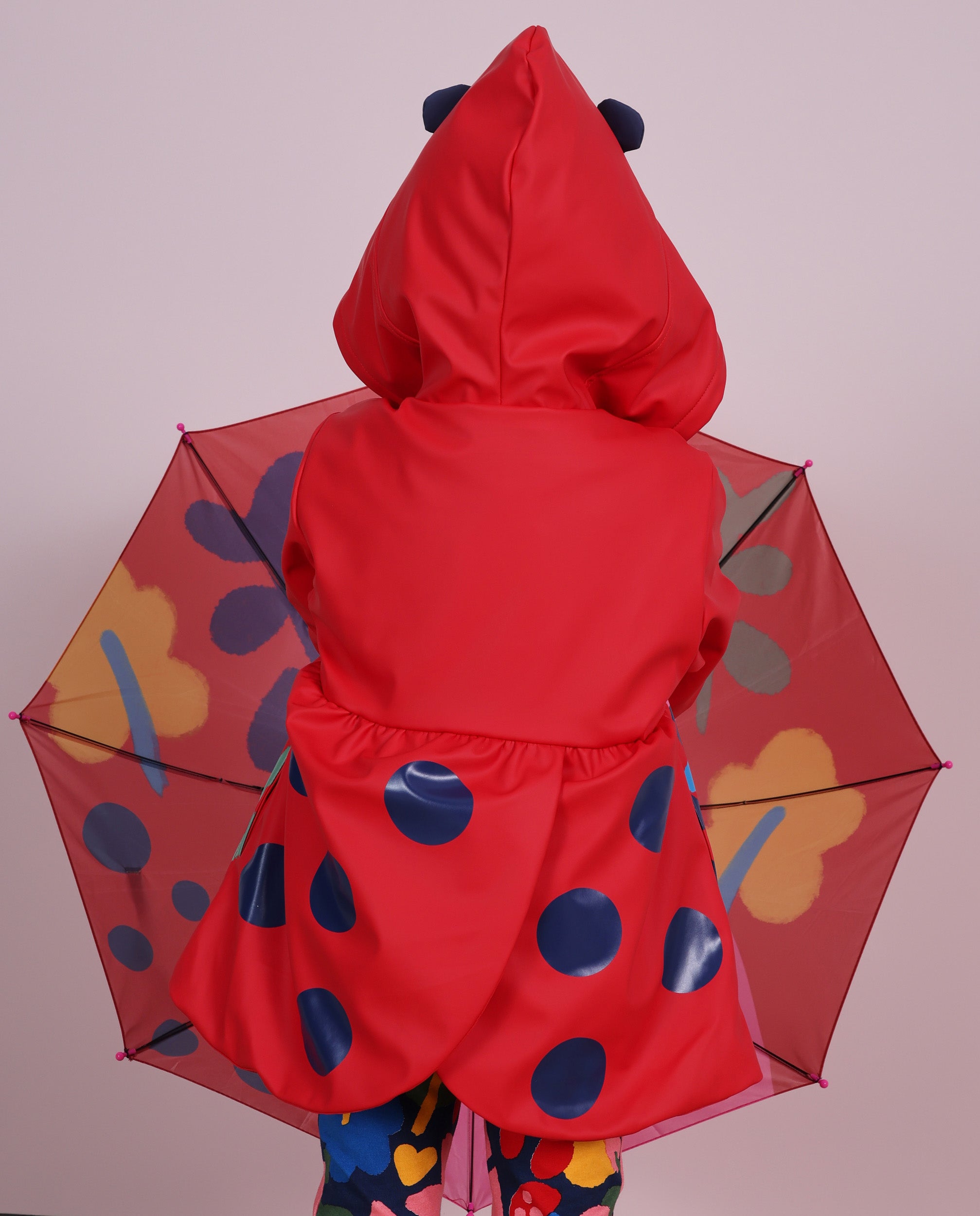Tuc Tuc impermeabile bambina rosso coccinella cappuccio
