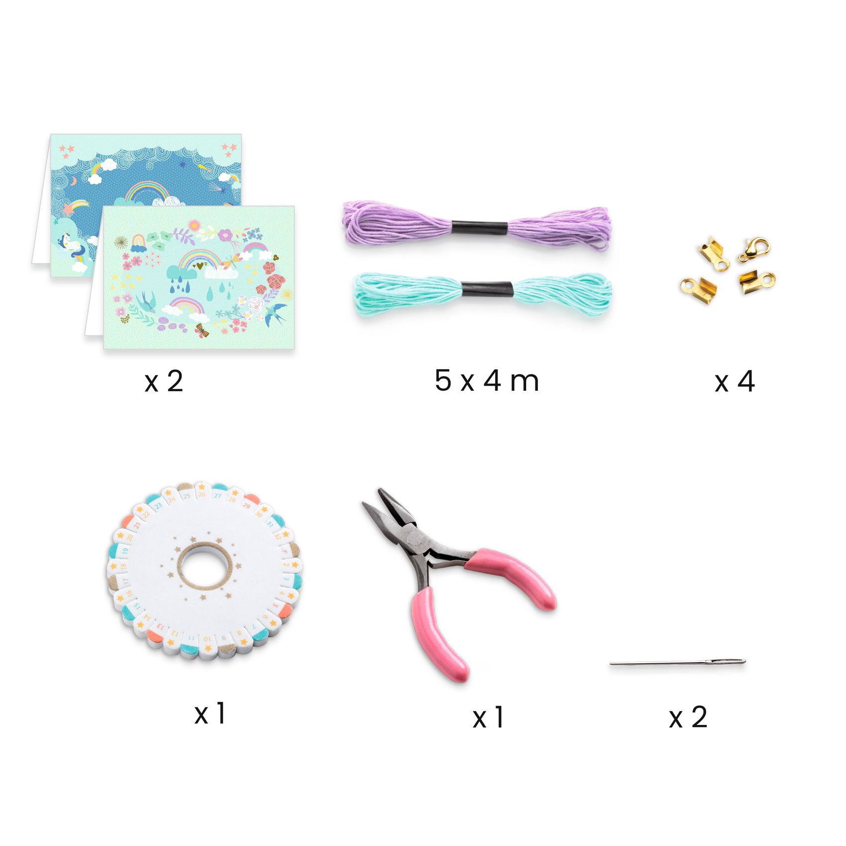 Djeco You&Me Rainbow Kumihimo kit crea gioielli 2 braccialetti