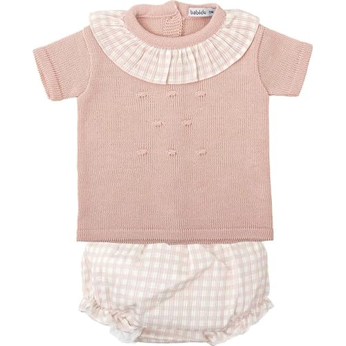 Babidu Set Neonata Pagliaccetto Traforato Cotone Rosa