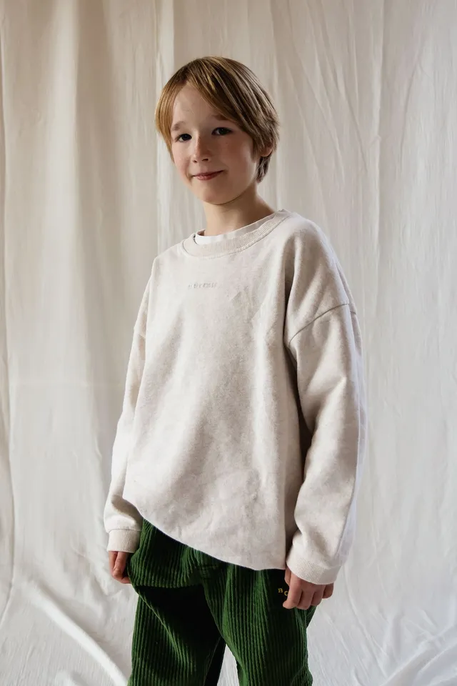 Ella and Rapha To The Moon felpa beige loose fit bimbi