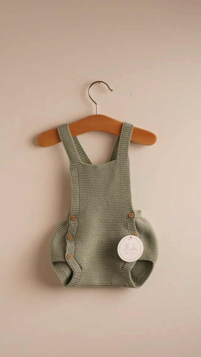 Mebi Peto Salopette Neonato Verde Salvia Cotone