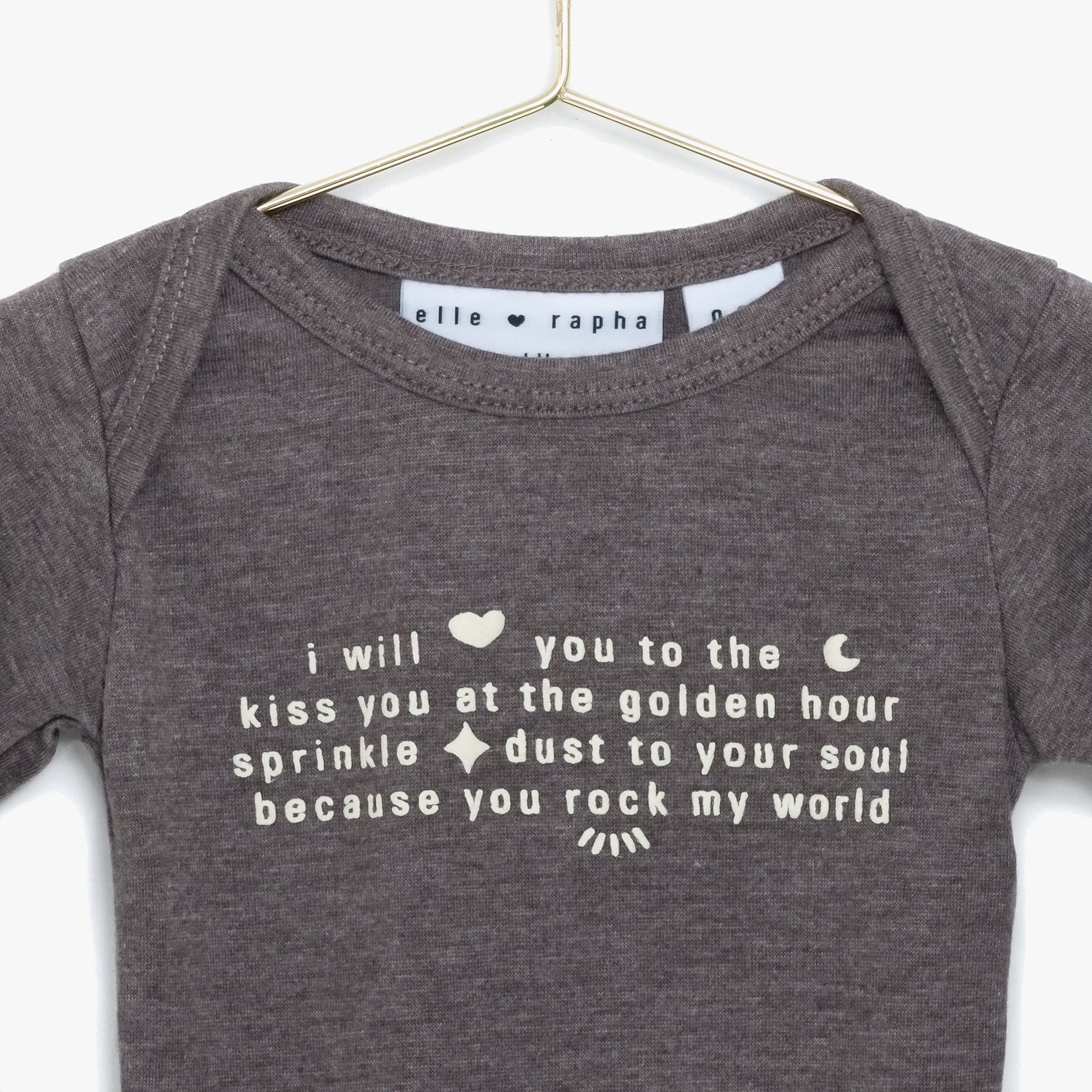 Ella and Rapha To The Moon body neonato grigio morbido