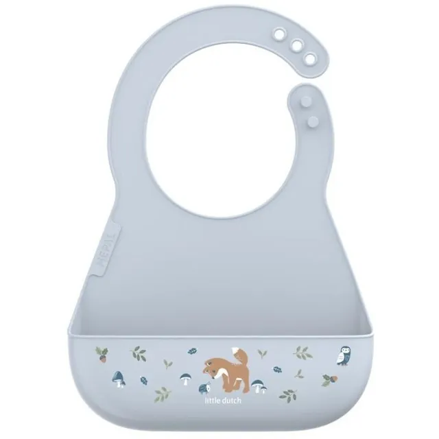 Little Dutch Forest Friends Bavaglino Silicone Tasca Regolabile