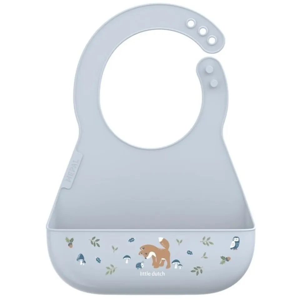 Little Dutch Forest Friends Bavaglino Silicone Tasca Regolabile