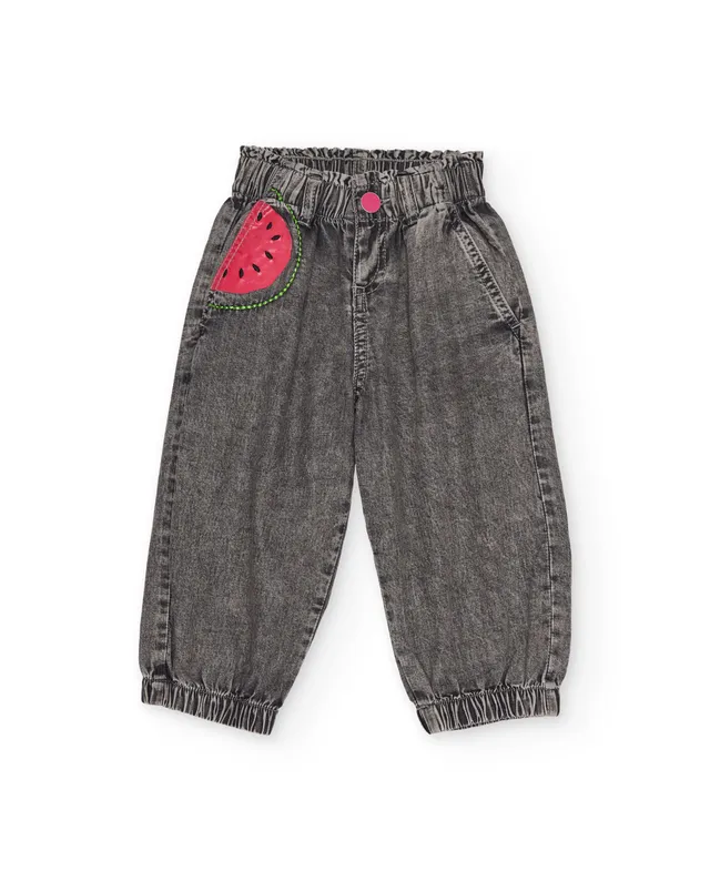 Tuc Tuc pantaloni bambina denim grigi lavati