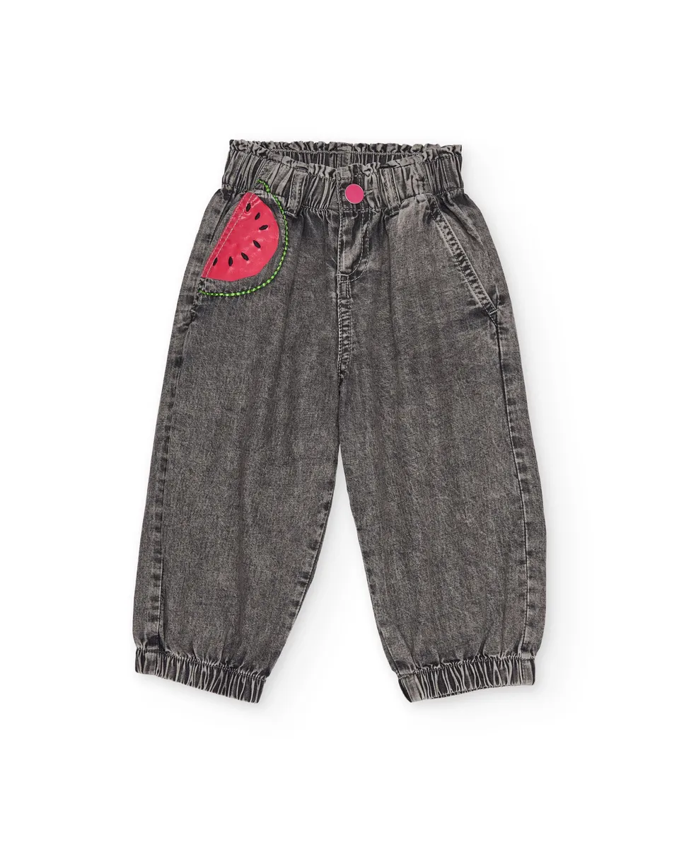 Tuc Tuc pantaloni bambina denim grigi lavati