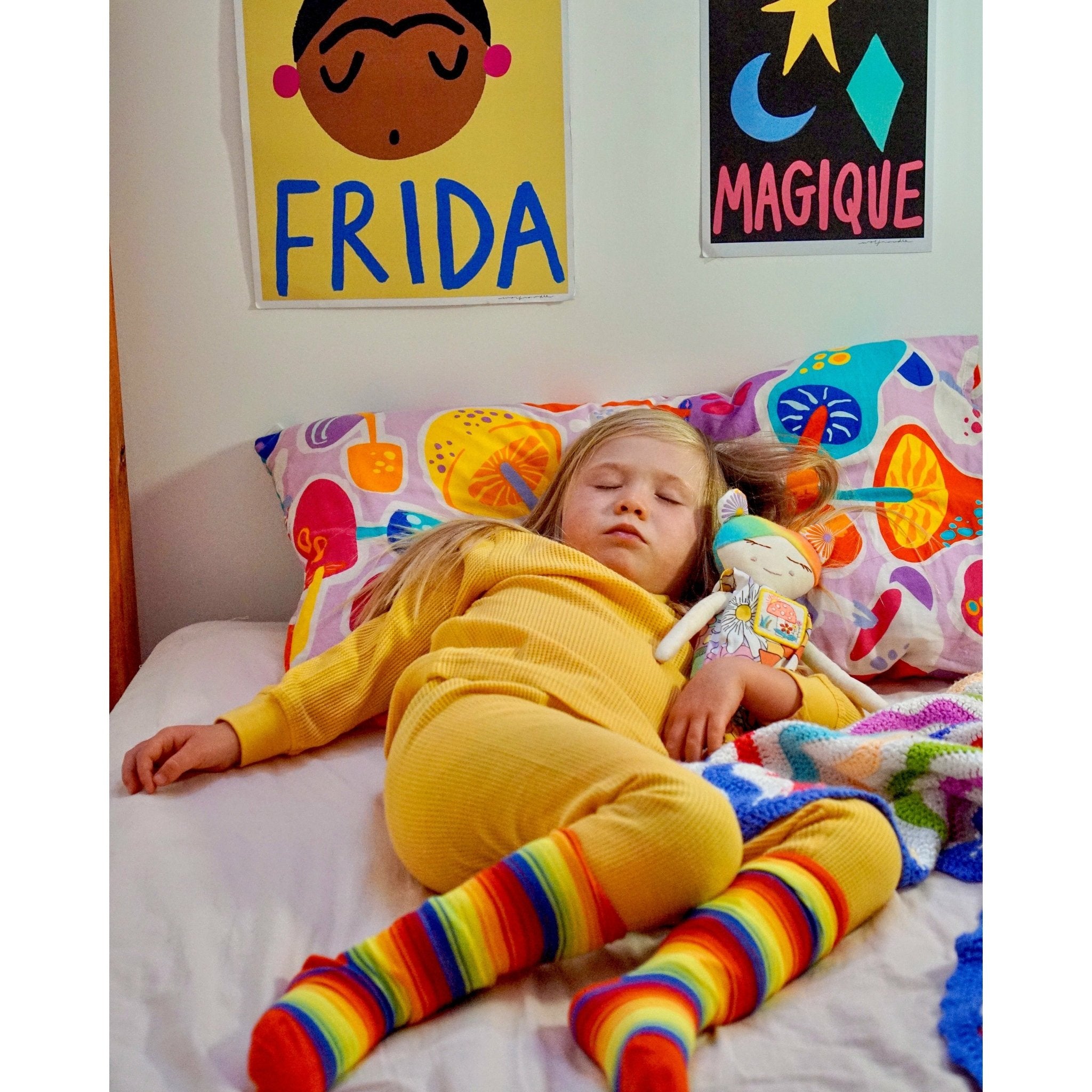 Slugs & Snails Rainbow calze ginocchio bimbi arcobaleno bio