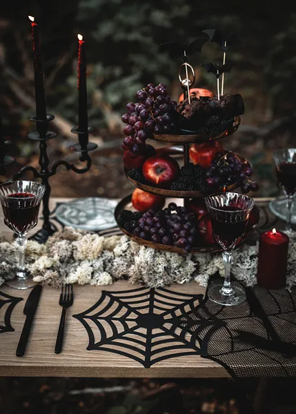 Party Deco sottopiatto ragnatela nera carta 4 pezzi