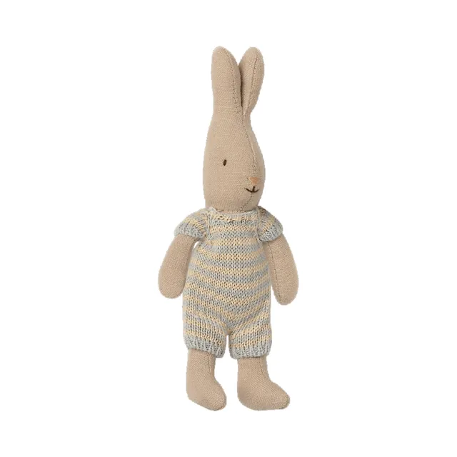 Maileg Baby Rabbit Micro pupazzo righe azzurre 16 cm