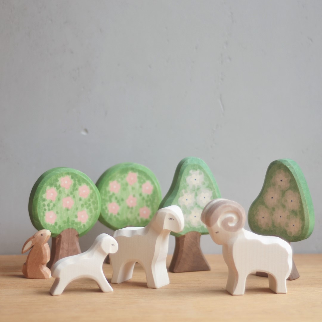 Ostheimer Pecora Bianca Figura Legno 8 cm