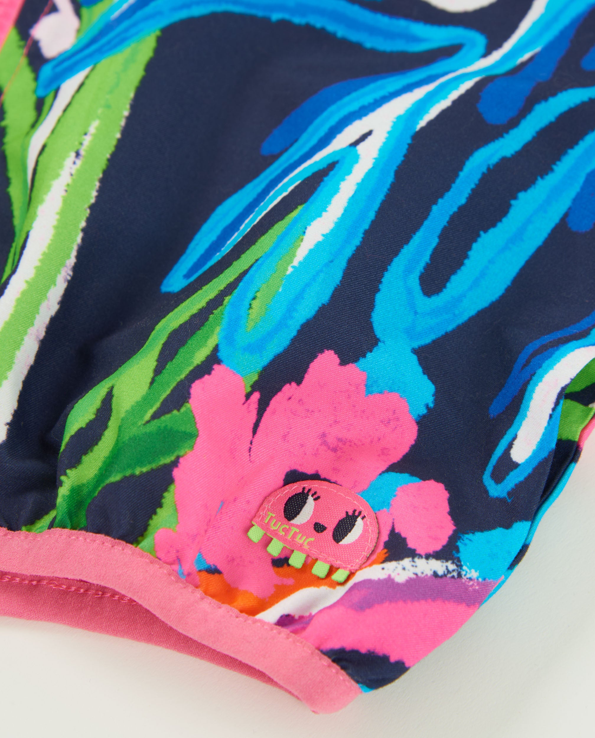 Tuc Tuc giacca bambina con cappuccio blu stampa mare