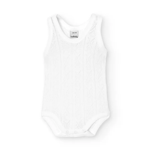 Babidu body spalline sottili cotone bianco 9 mesi traspirante