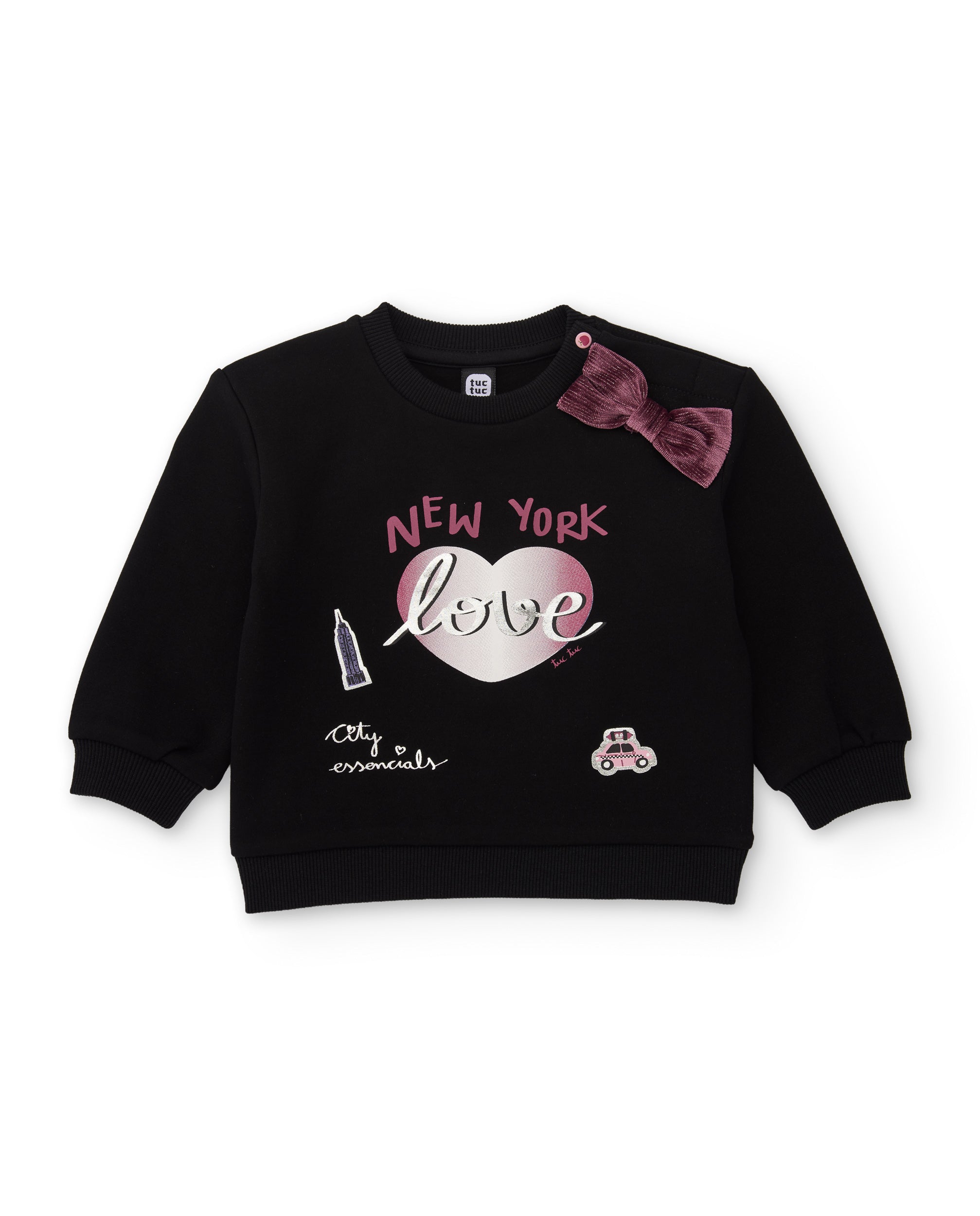 Tuc Tuc NY Fun tuta bimba nera love con fiocco