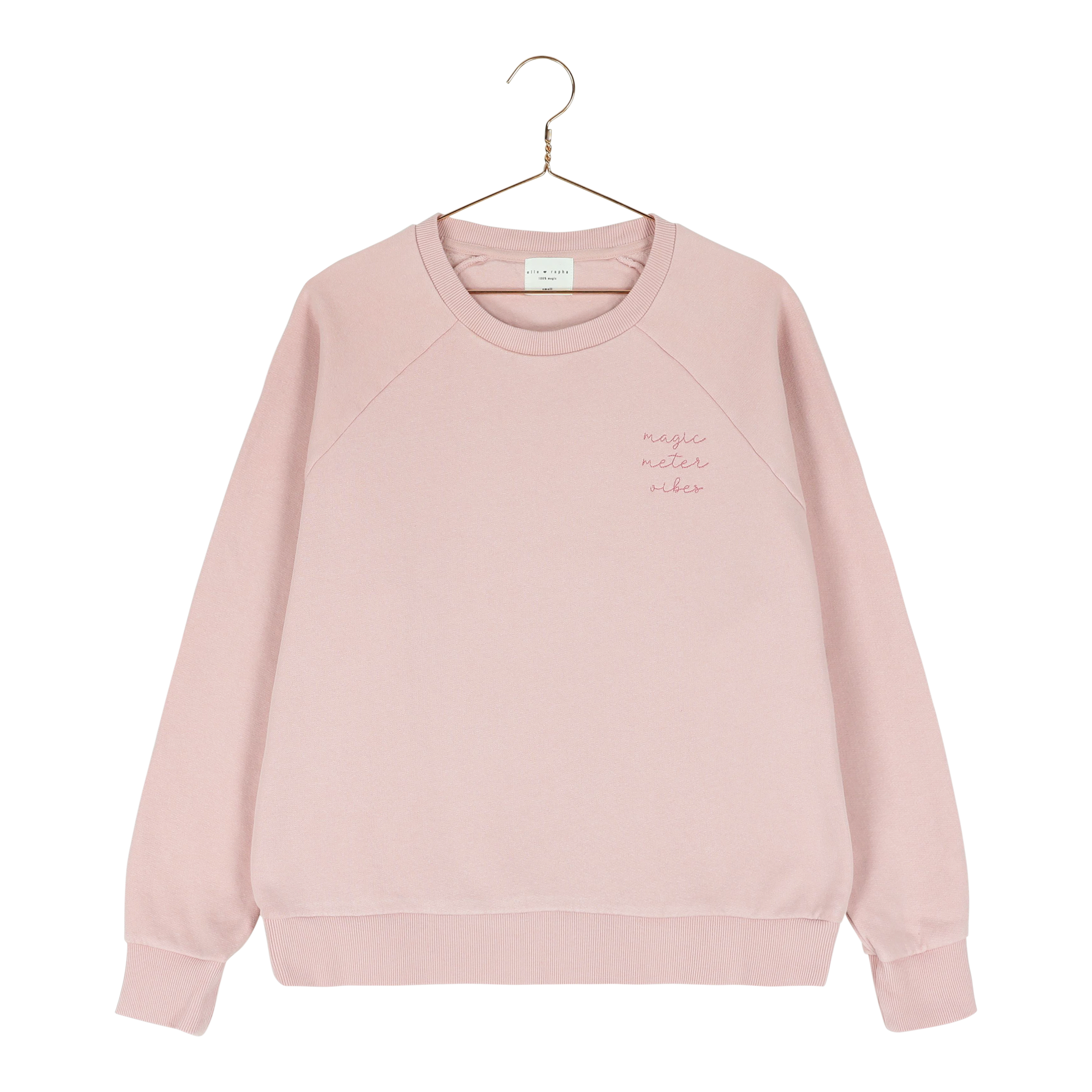 Ella and Rapha Meter classic fit felpa pearl rose cotone organico