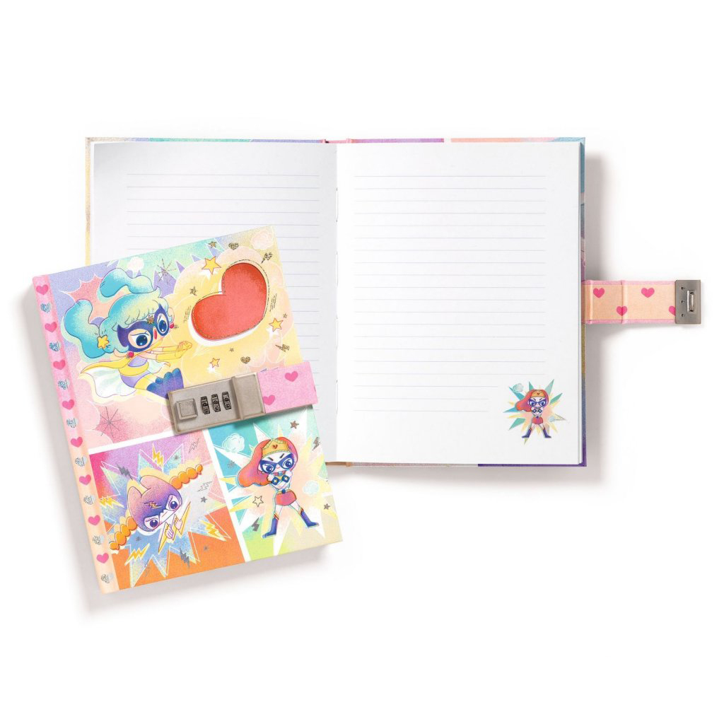 Djeco Heroes diario segreto codice bambini 88 fogli