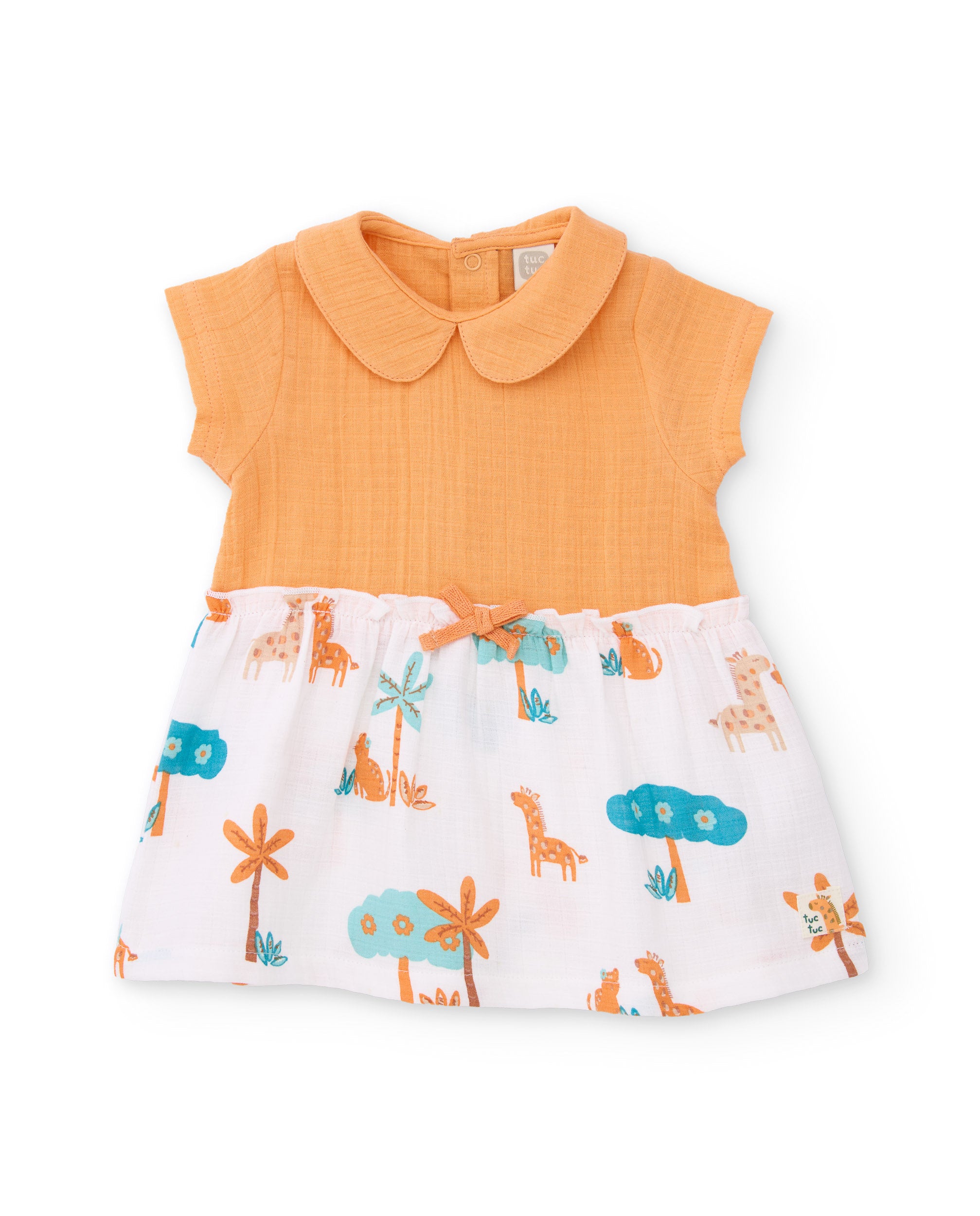 Tuc Tuc vestito neonata arancione giraffe con mutandina
