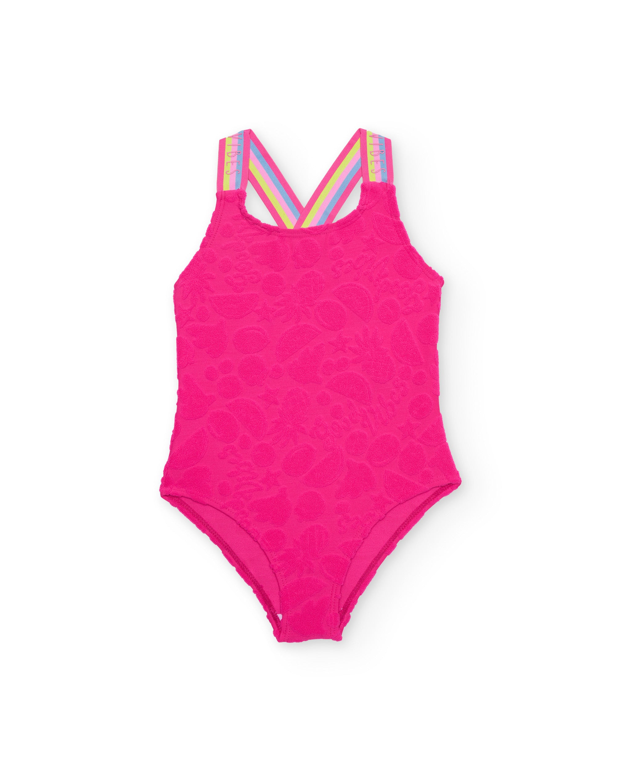 Tuc Tuc costume intero bambina fucsia frutta
