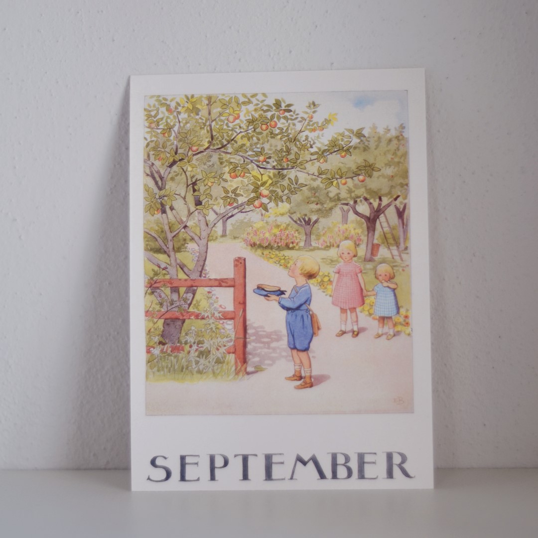 Elsa Beskow Settembre cartolina mese 10,5 x 15 cm