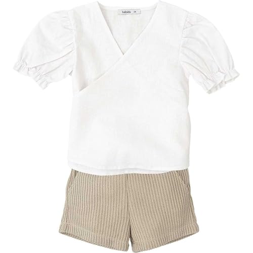 Babidu completino neonata maglia incrociata cotone tinta unita