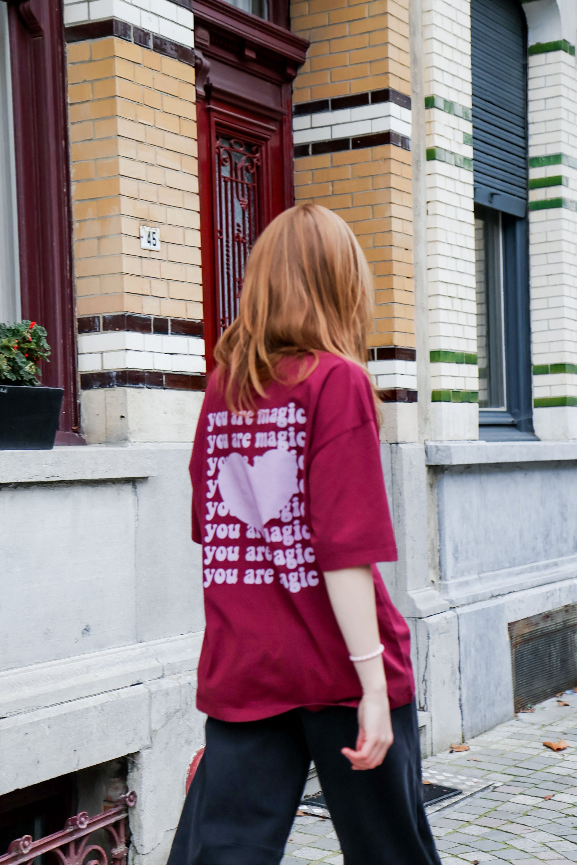 Ella and Rapha You Are Magic t-shirt bordeaux donna