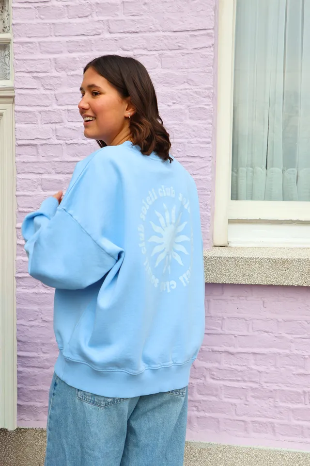 Ella and Rapha Club Soleil Sun felpa azzurra loose fit