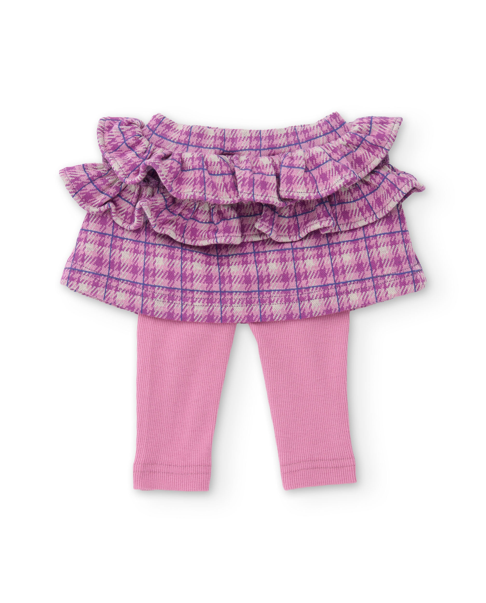 Tuc tuc set maglina neonata rosa gonna scozzese