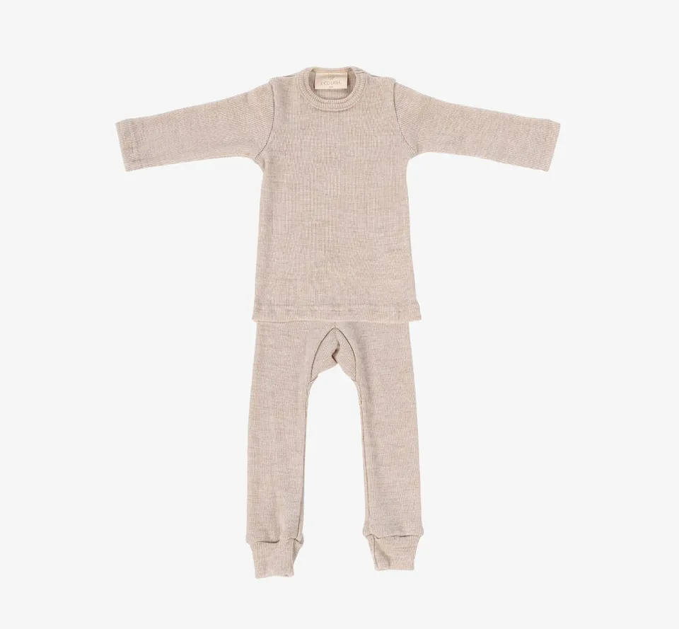 Kico Label set pigiama lana merino bambino