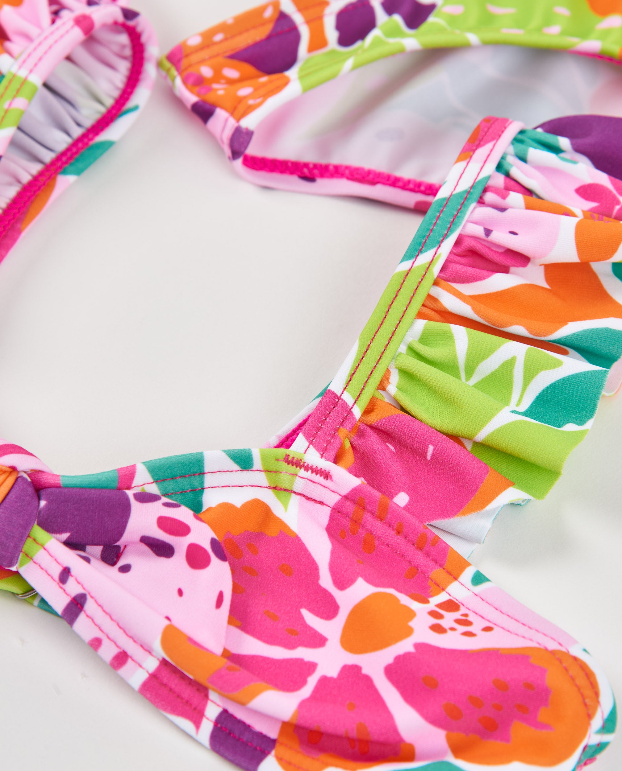 Tuc tuc Bikini bambina maglina rosa fiori 2 pezzi