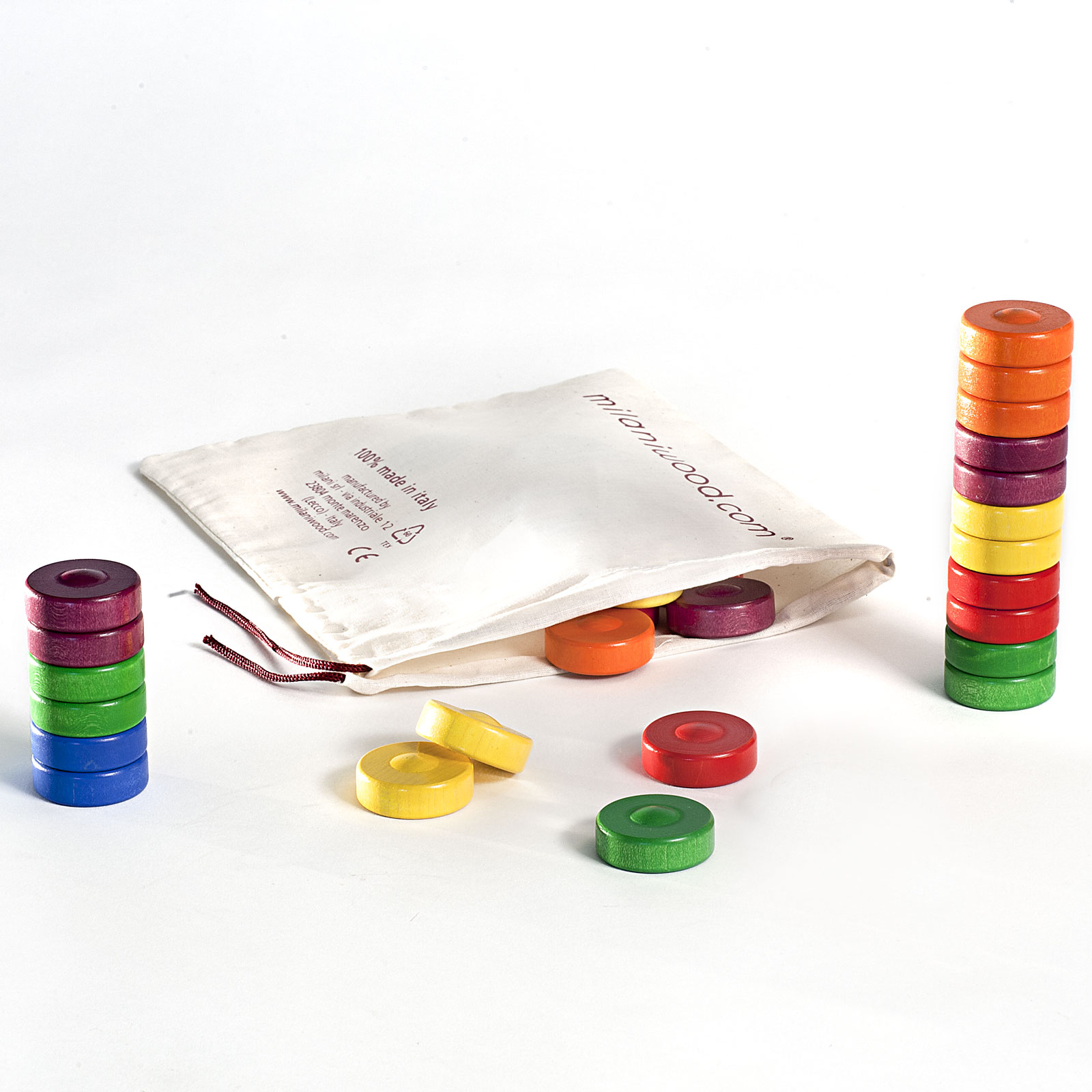 Milaniwood Ruba Colore gioco legno torre 34 pezzi