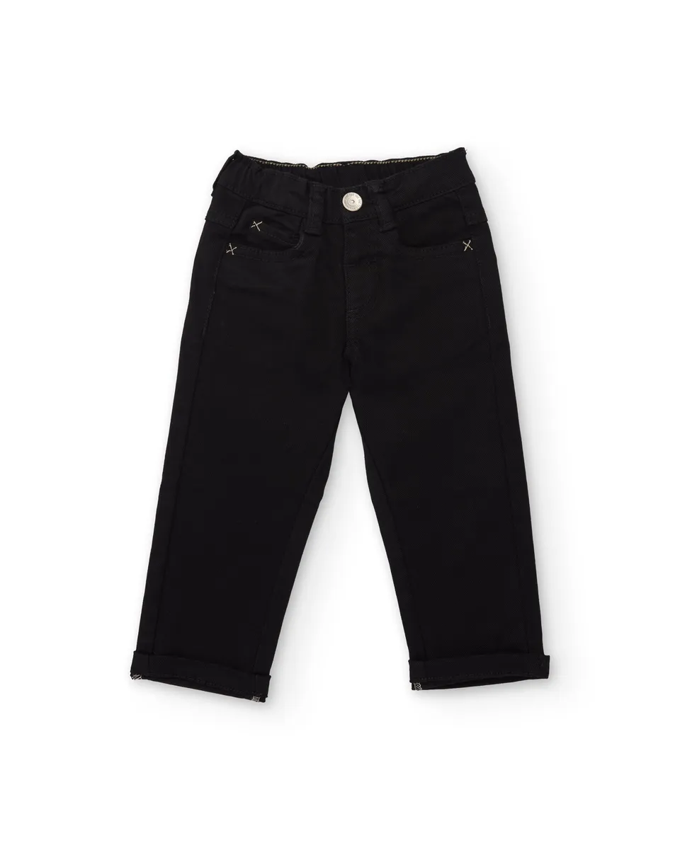 Tuc Tuc pantalone bimbo twill nero vita regolabile
