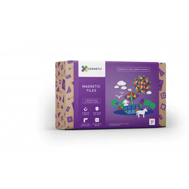 Connetix Starter Pack costruzioni magnetiche 62 pezzi