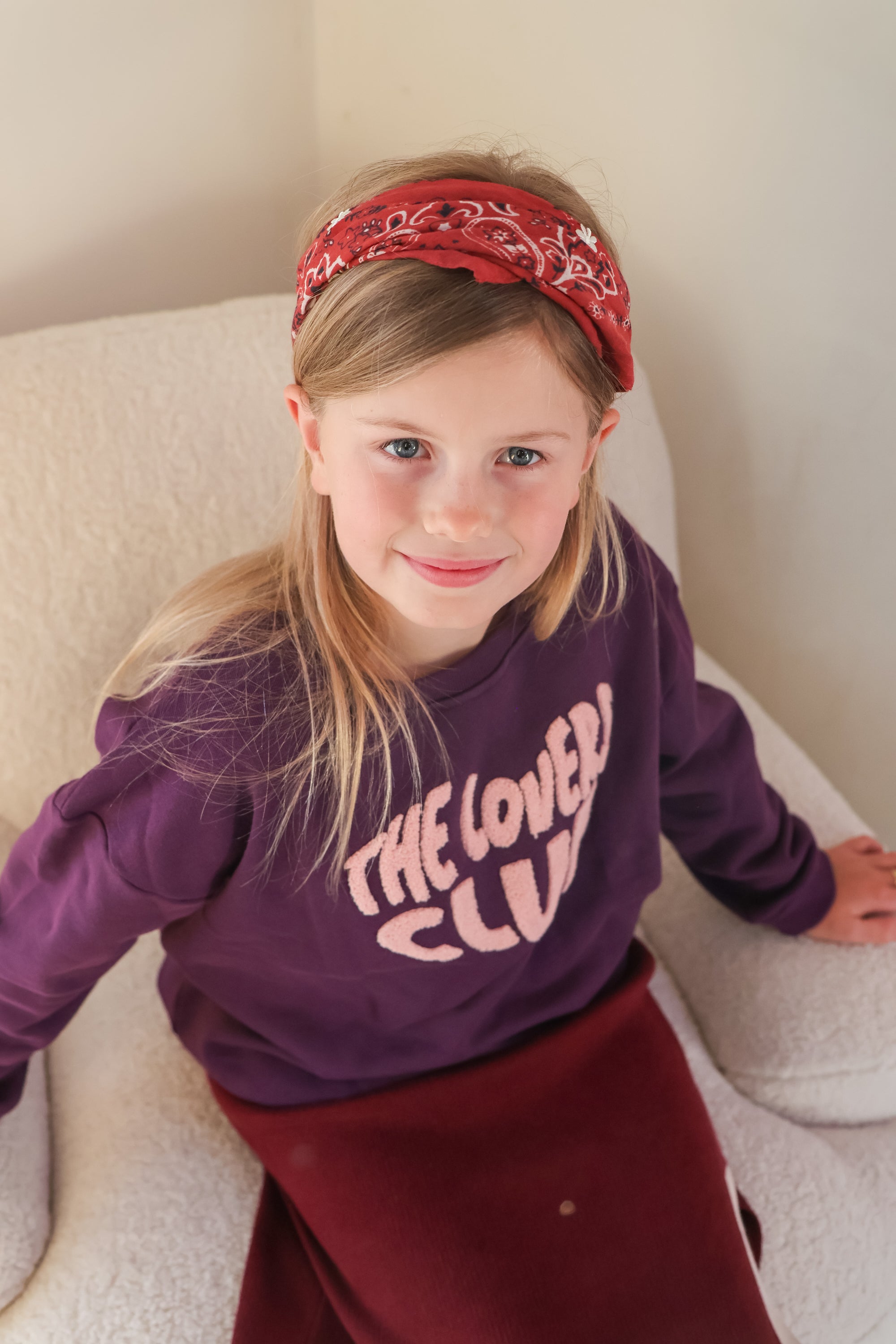 Ella and Rapha Lovers Club felpa bambina indigo cotone loose