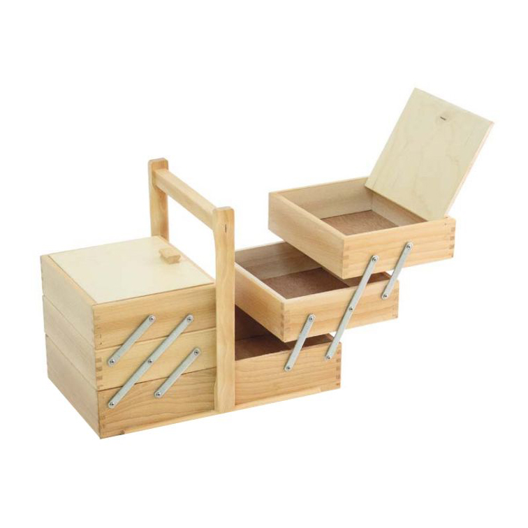 Cestino cucito in legno naturale 28x17 cm