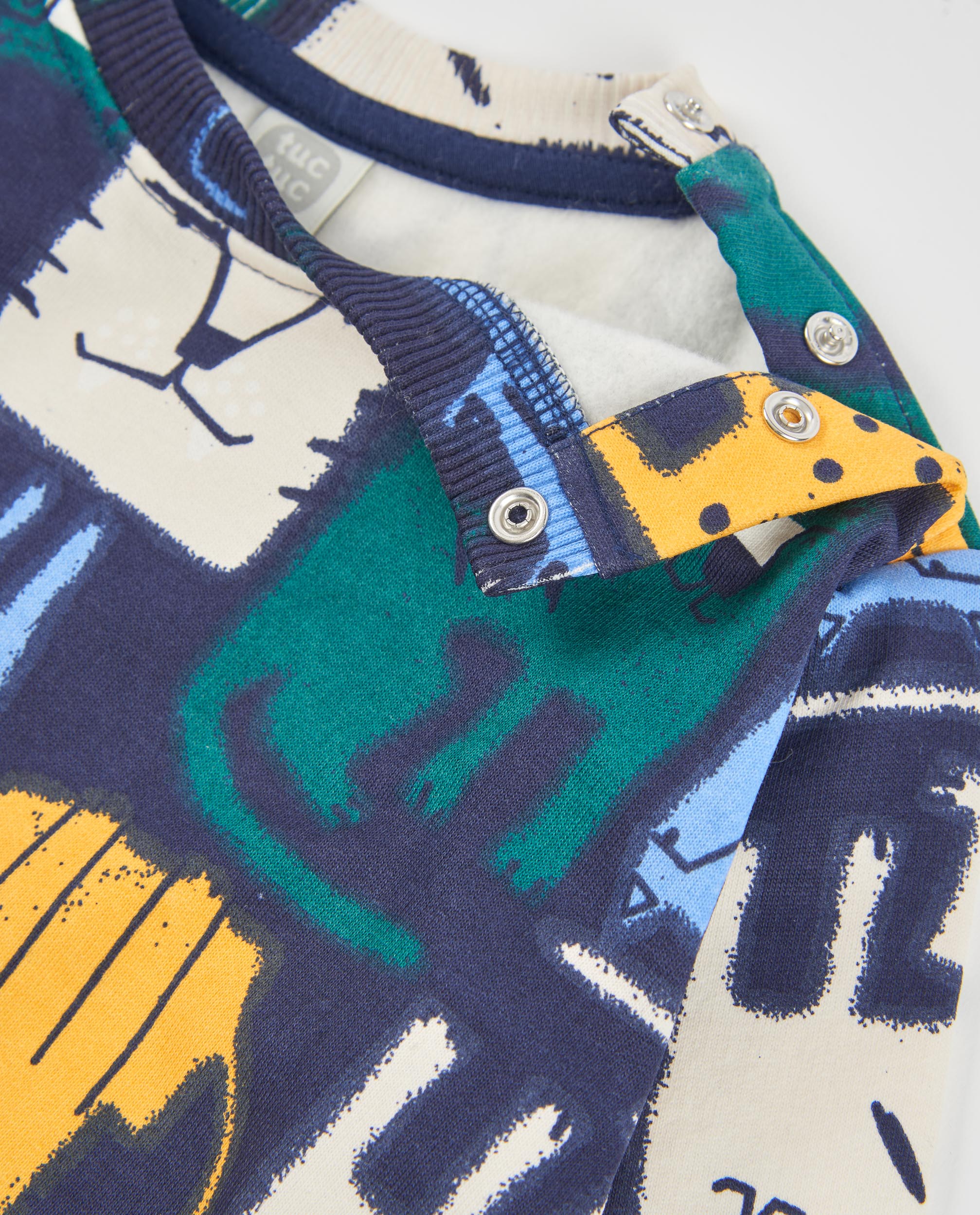 Tuc Tuc felpa pile bimbo blu navy stampa tigre