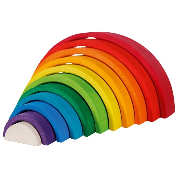 Goki Arcobaleno Steineriano 11 pezzi legno colori primari