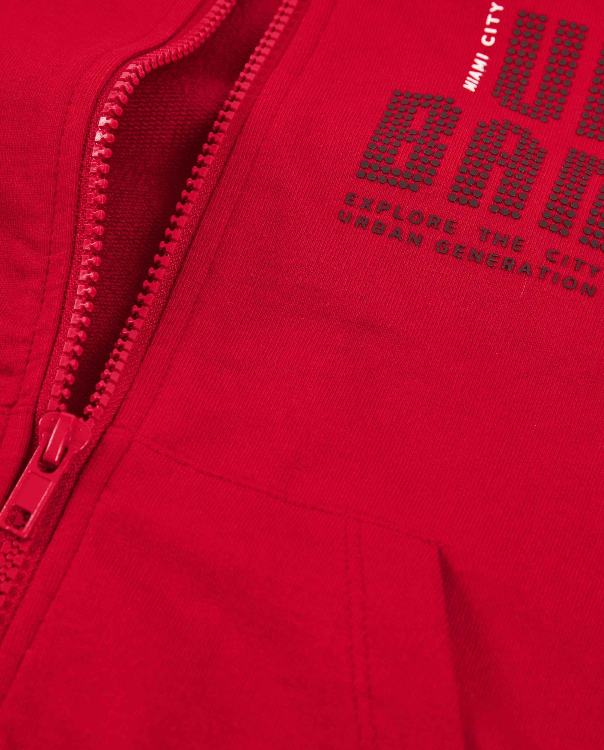 Tuc Tuc felpa bambino con cappuccio rossa con zip