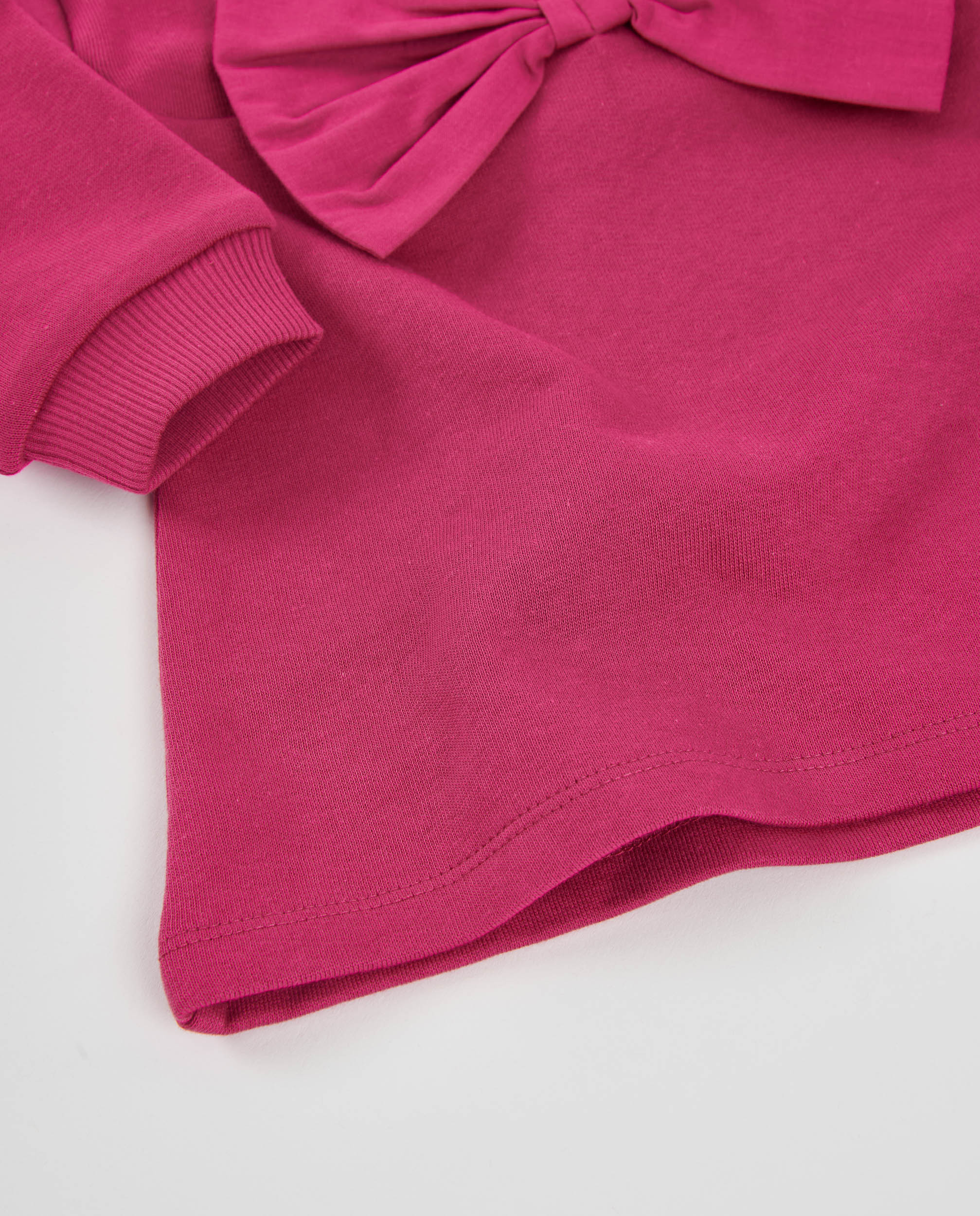 Tuc Tuc vestito bambina felpa fucsia fiocco dritto