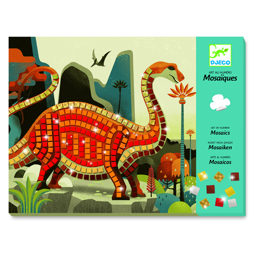 Djeco Mosaico Dinosauri set artistico 2 schede metallizzato