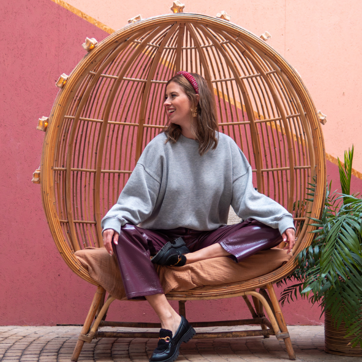Ella and Rapha Sun felpa grigia in cotone donna