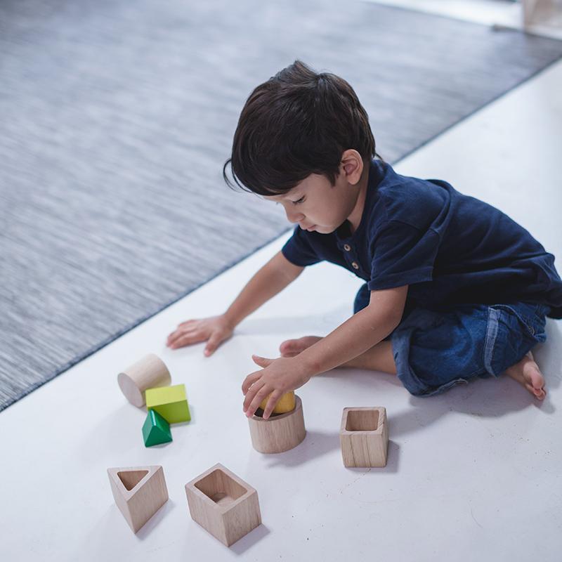 Plan Toys Geo Matching Blocks puzzle blocchi legno